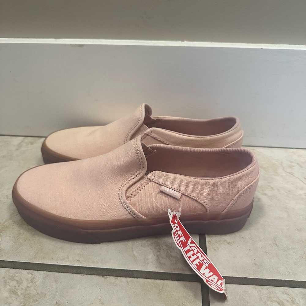 Vans Blush Pink Canvas Slip-Ons
